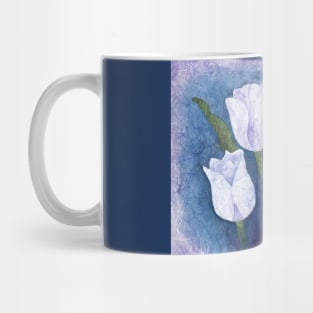 White Evening Tulips on Masa Paper Mug